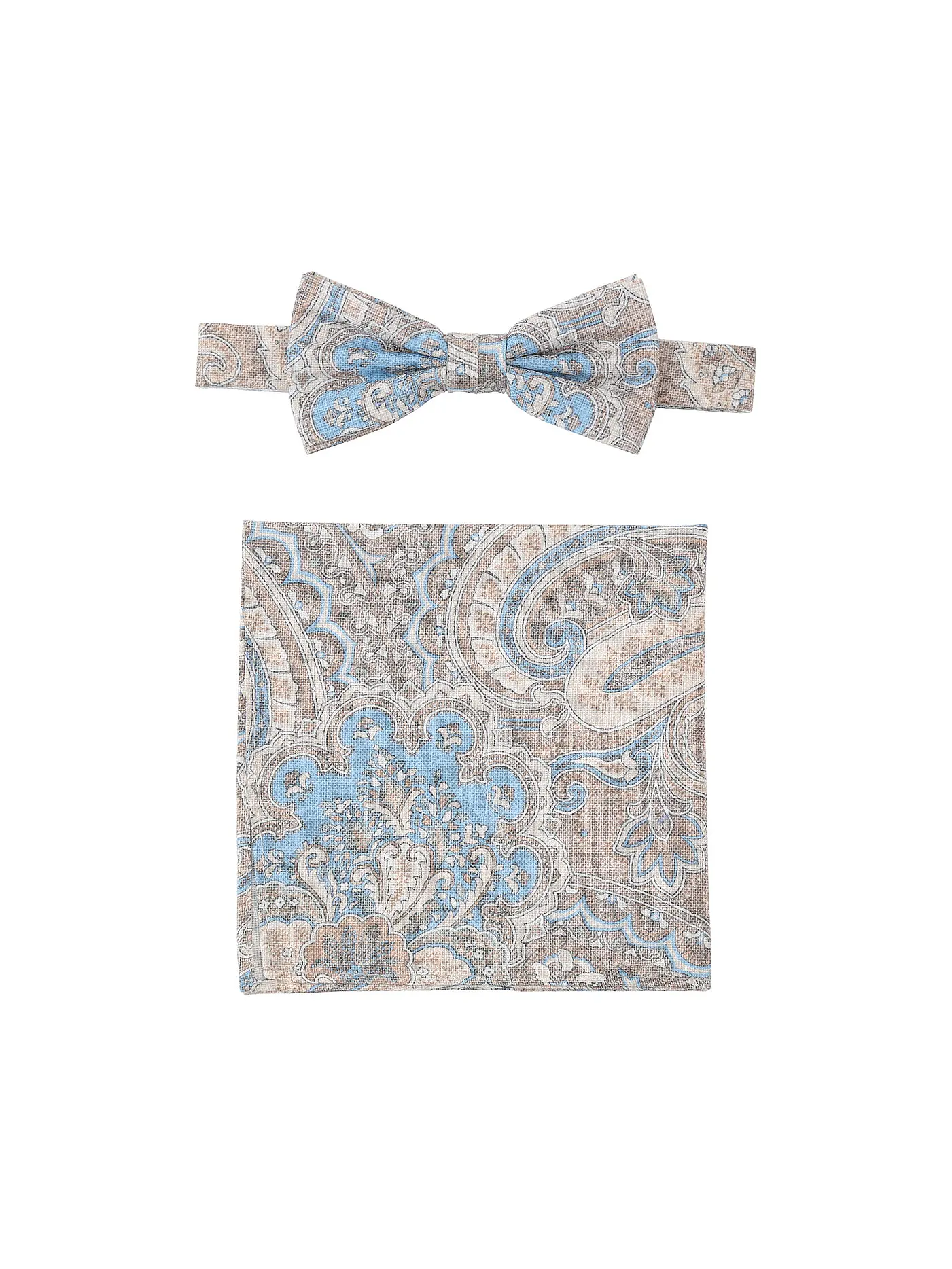 SEIDENFALTER | Set Fliege und Stecktuch PRINCE BOWTIE | beige